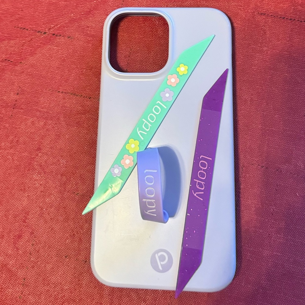 Loopy iPhone 13 Pro Max Lilac Case plus 2 Loops
